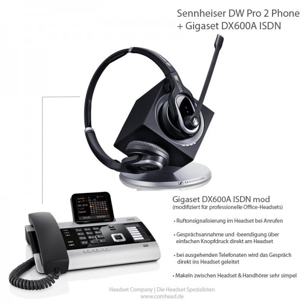 Gigaset DX600A ISDN mod + Sennheiser DW Pro 2 Phone