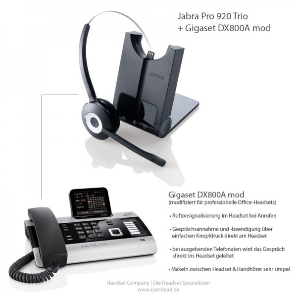 Gigaset DX800A mod + Jabra Pro 920 Trio