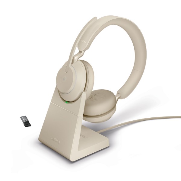 Evolve2 65 Stereo MS USB-A Beige inkl. Ladestation