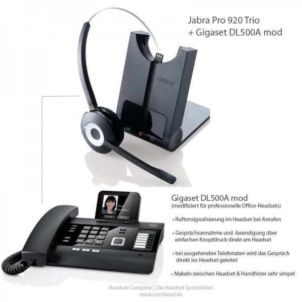 Gigaset DL500A mod + Jabra Pro 920 Trio