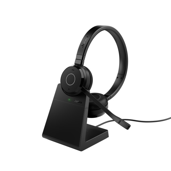 Evolve 65 TE MS Duo inkl. USB-A Bluetooth Dongle und Ladeschale, Microsoft zertifiziert, schwarz