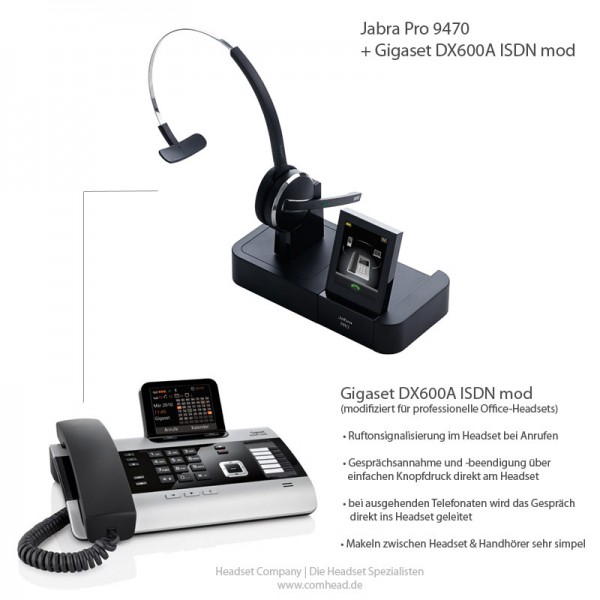 Gigaset DX600A ISDN mod + Jabra Pro 9470