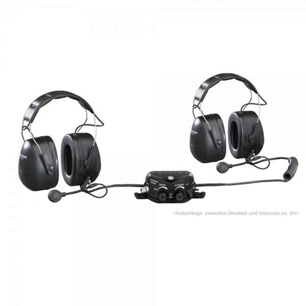 Fahrzeug Intercom + 2 Peltor Standard Headsets