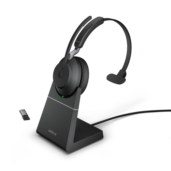 Evolve2 65 Mono MS USB-A Black inkl. Ladestation