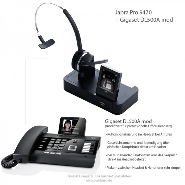 Gigaset DL500A mod + Jabra Pro 9470