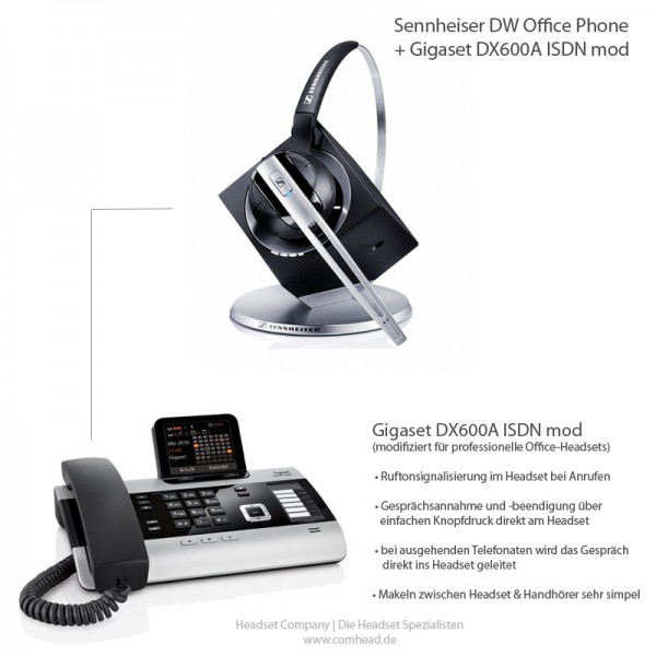 Gigaset DX600A ISDN mod + Sennheiser DW Office Phone
