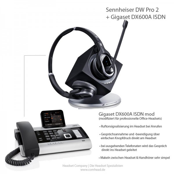 Gigaset DX600A ISDN mod + Sennheiser DW Pro 2